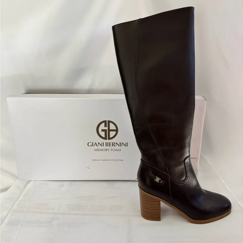 Giani Bernini Black Heeled Boots Elegant Streamlined Silhouette - Picture 3 of 6